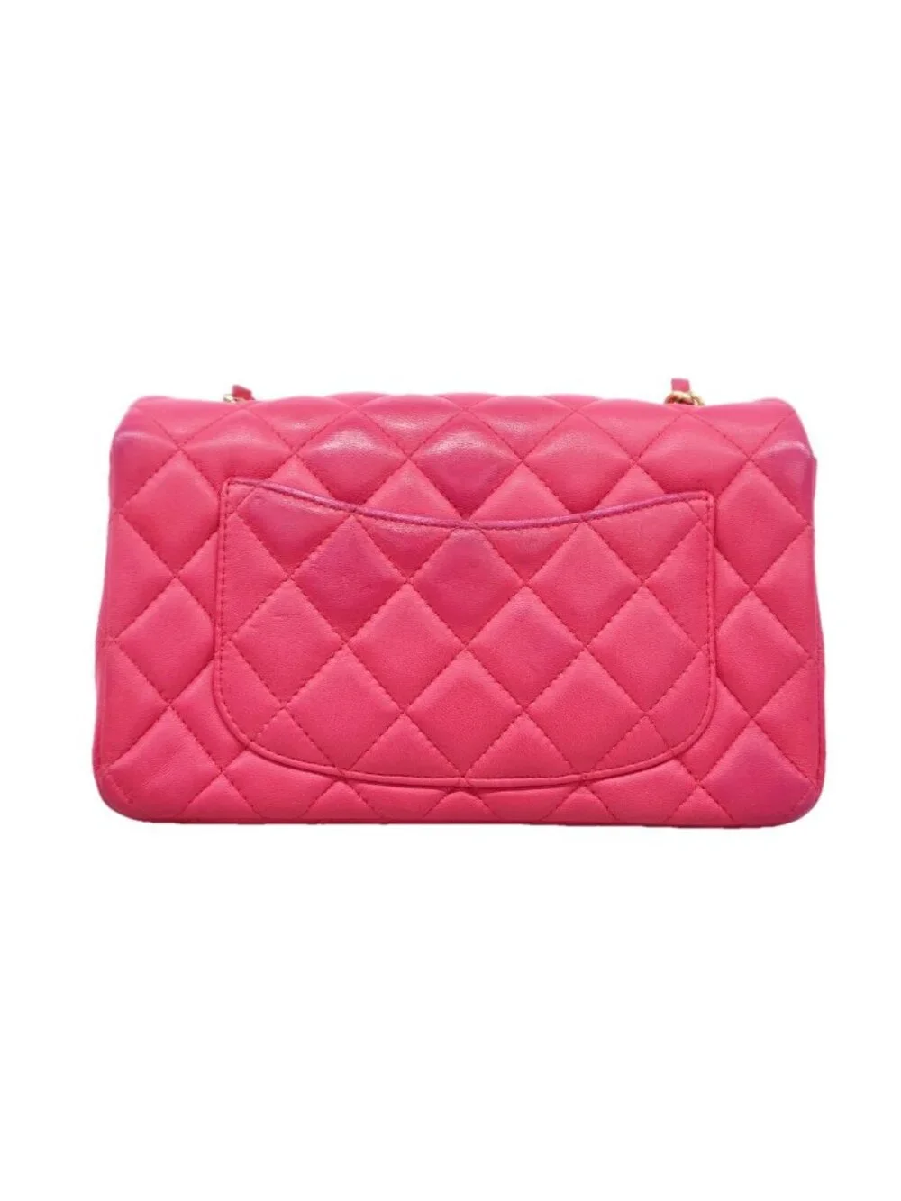 Chanel Shoulder Bag Mini Quilted Lambskin Pink Gold